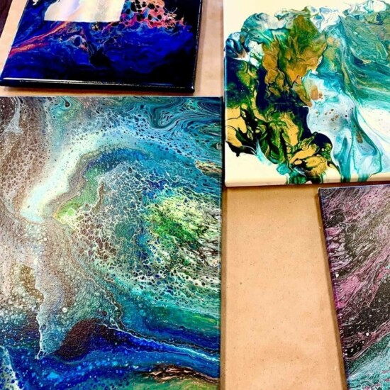Acrylic Pouring – $42 small, $56 large