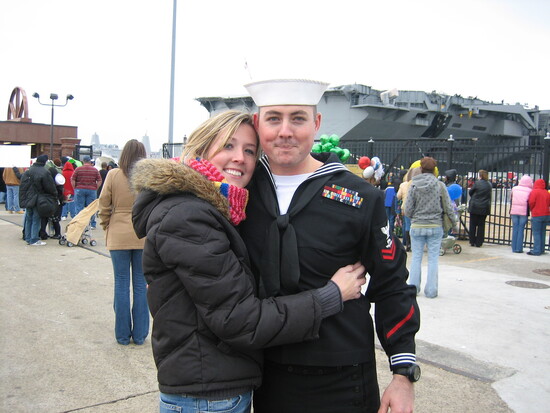 Lauren with her brother, Allen, who served in the navy for 12 years.