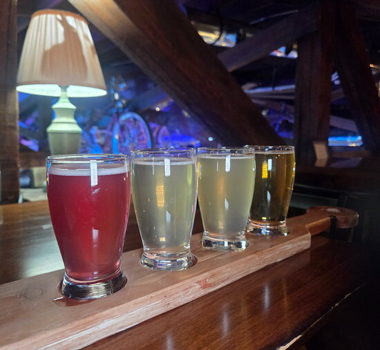 Flight of cider from Tumbling Creek Cider Co. at Abingdon Commons. Photo Credit: Jennifer Waldera
