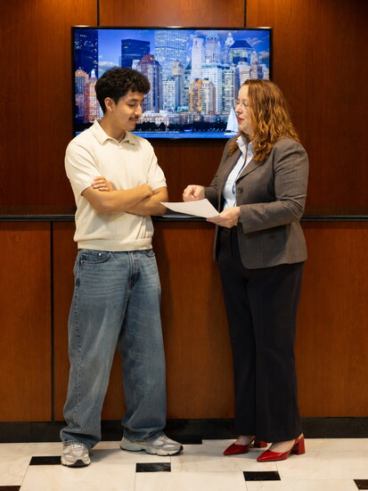 Jennifer Cornelius teaching an intern