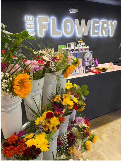 Artist Haley Ponder's Comet Creation Flower Bar pops up at The Flowery in Venice.