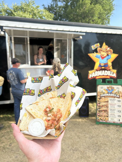 Load up on delicious cheese quesadillas with all the toppings at EverFun’ Entertainment's Farmadilla food truck