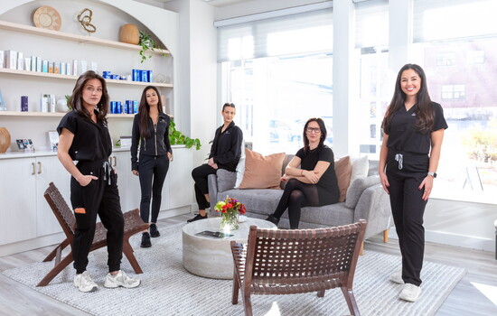 The Med Esthetics team (Alison White BSN, RN, Krisna Chea, Jennifer Edgerly BSN, RN, Katie Boone and Gabriella Sweeney,NP)