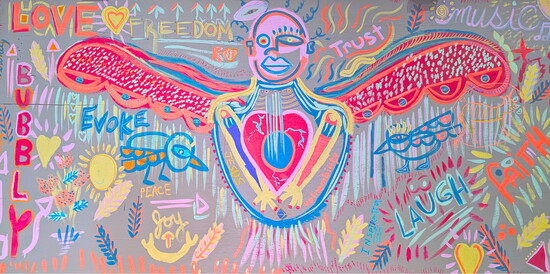 Collaborative piece created by Firehouse Shelter guests, led by InToto Board Member and local artist, Jon Osborne.