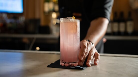 Verana -  Blueberry infused Carpano Bianco, Vodka, Lemon, Club