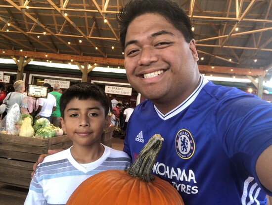 Jayson and Marc Paulo at a pumpkin patch. Photo Credit: BBBS Staff
