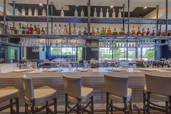 The gorgeous bar at Rosebud Steakhouse. 