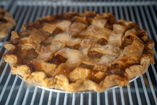 Homemade peach pie at Bevers Kitchen