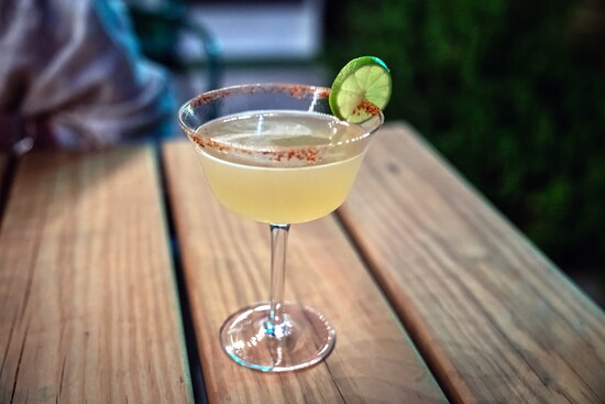 Craft cocktails on the patio at Floyd's Lounge