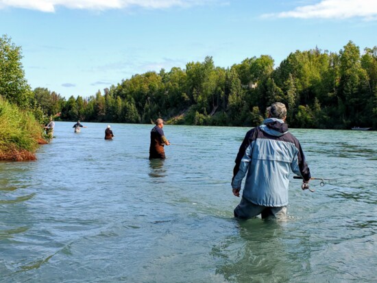 Salmon fishing on the Kenai River.