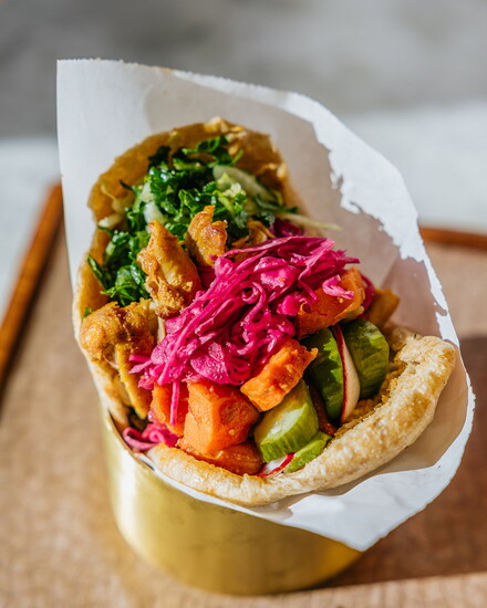 Brassica, Pita with Toppings. Photo courtesy of Brassica