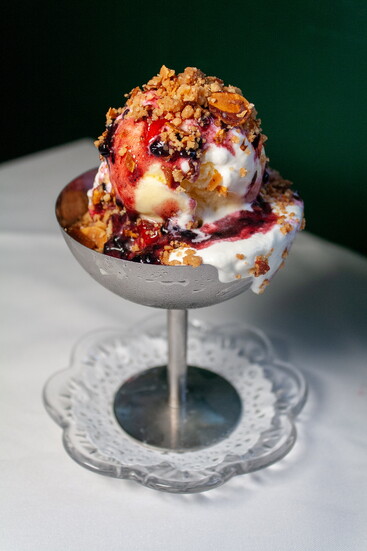 Milton's, Blackberry & Goat Cheese Sundae. Photo by Sydney Cooper