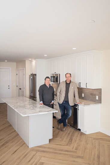 Chris Streett and Wayne Goddard in one of the residences at The Standard on Bond. Photo Credit: Kerry Paradis Photography 