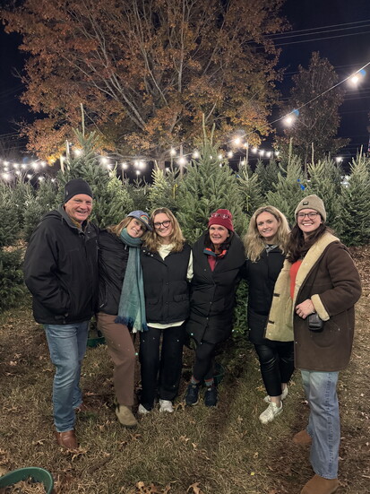 Mayor Kurt Wilson and family picking out holiday tree in Roswell