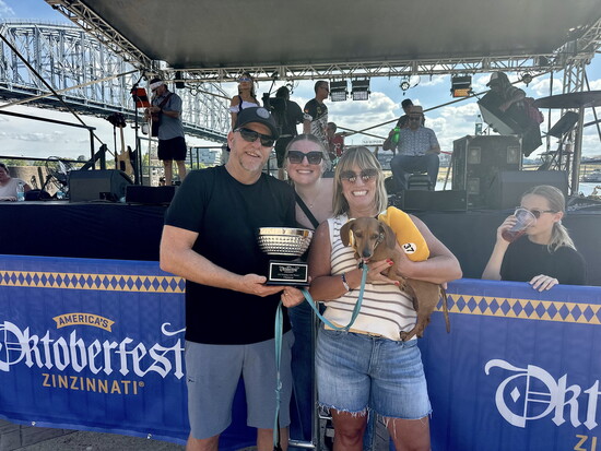 The Hartmanns celebrate Moose's 2024 win.