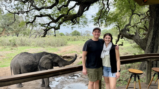 Sam and Corbin Maxey on safari in South Africa, where wildlife encounters deepen their appreciation for the places—and values—they call home.