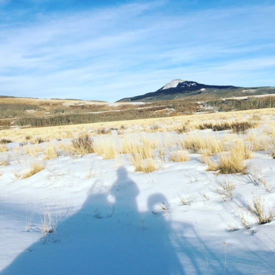 Snowmobiling through the meadows means photo opps for miles. 