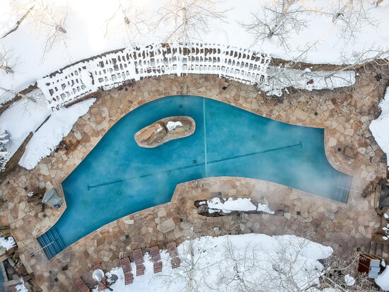 Aerial View of the pool in Winter