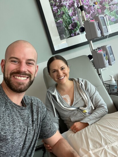 Christina and Cardin in the hospital 