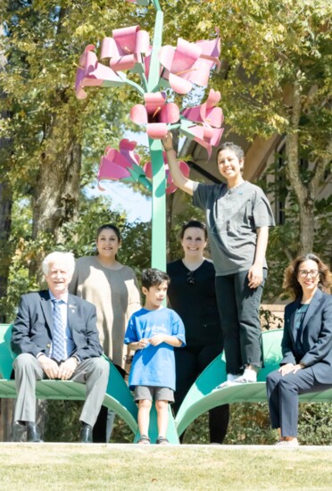 Tommy Austin, left, with Monica and her son, Wish kid Santos; Valerie and her daughter, Wish kid Kaileigh; Angela Garza, chapter Dir. of Corporate Engagement