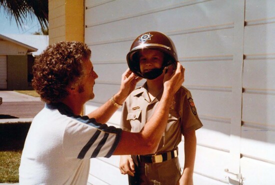 A 1980 photo of Tommy Austin with Chris Greicius, the child who inspired the founding of Make-A-Wish