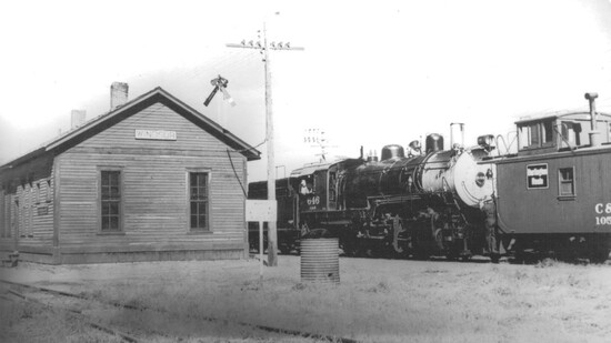 The Colorado and Southern Depot in Windsor, circa 1958.