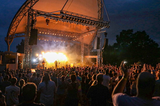 moe. performing. Photo by Sean Bemand for Levitt Pavilion. 