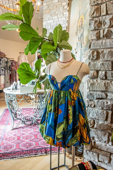 Bold colors, playful patterns and statement accessories fill the racks at Boutique M in Kerrville.