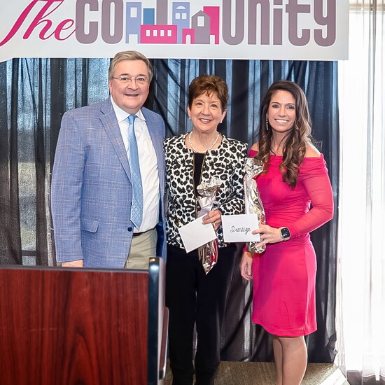Hendersonville Chamber Executive Director poses with speakers Deb Varallo and Desneige Bourret