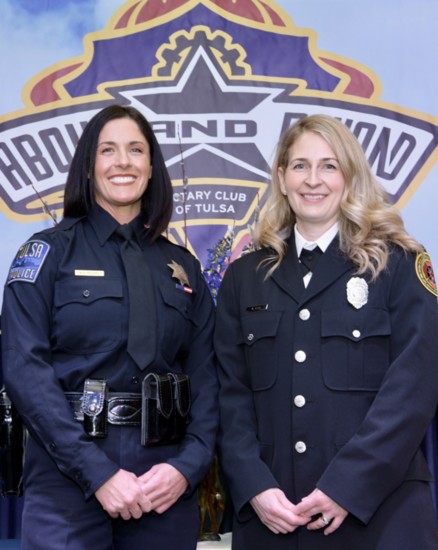 Tulsa Police Officer of the Year Khara Rogers and Firefighter of the Year Kelly Meeks.