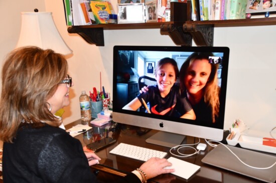 Alyse Belkin on a virtual tutoring session 