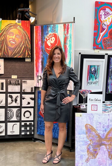 Kim Cohen at work in her Potomac art studio