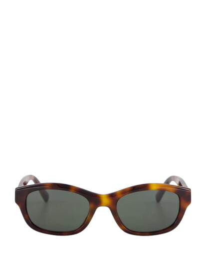 Saint Laurent Havana Brown and Grey Tortoiseshell Cassandre Sunglasses Credit:Fashion Clinic