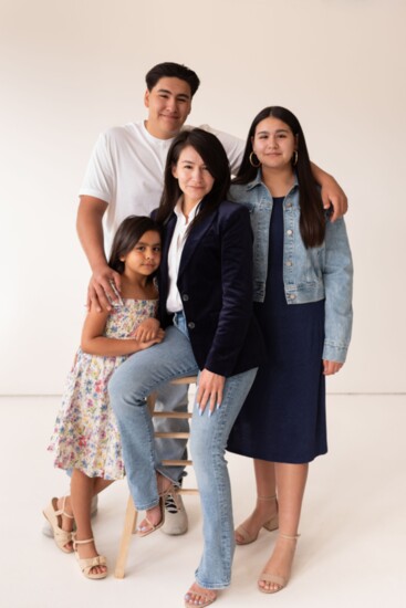 Christina Talamantes and her children Stella Talamantes, Samuel Talamantes, and Olivia Talamantes