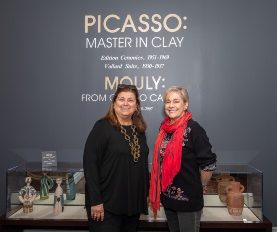 Monthaven Executive Director poses with author and guest curator Leigh Hendry at the opening of the Picasso exhibit.