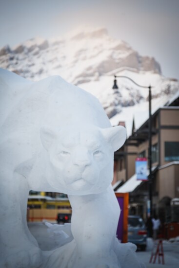 Snow sculptures in Banff. Photo by Shannon Martin courtesy Banff Lake Louise Tourism 