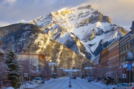 Downtown Banff. Photo by Grant Gunderson courtesy SkiBig3