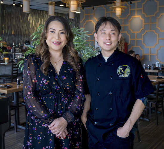 Amy Long and Chef Peter