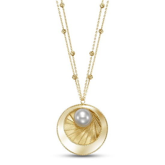 18K Gold and Pearl Pendant Necklace