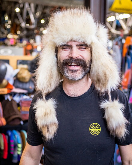 Kris Delgado--14 years--is proud of the store's support for local cycling and points customers to the big deals on pivot cycles.