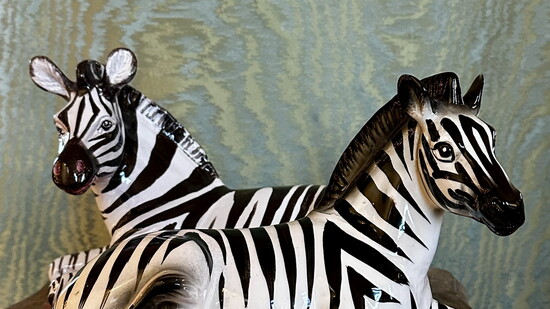 Mid Century Zebras from the home shop of @the_occasionalleopard, curated by @vintagemodernmemphis. By appointment, in Midtown