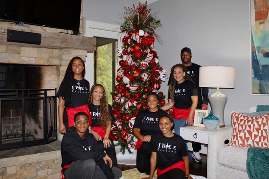 The entire family lends a hand during the peak of decorating season.