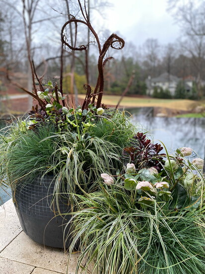 A container garden fall display