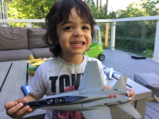 Yori with his toy plane