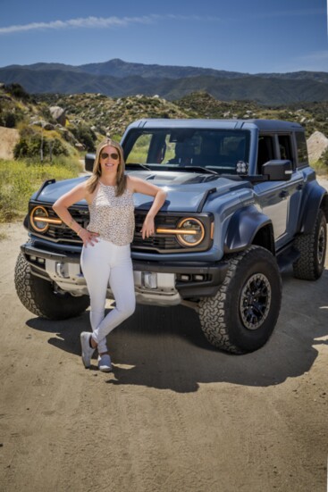 LaMora pictured with "BRaptor" her 2023 Bronco Raptor.  