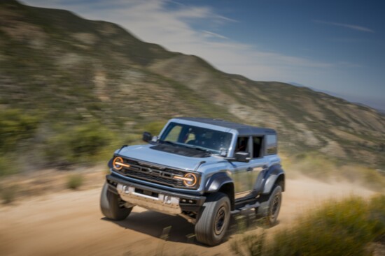 "It's more plush," LaMora says of why she prefers off roading in her 2023 Bronco Raptor instead of her husband's 2010 Ford Raptor.  