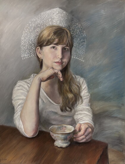 Aleksandra B., "Self-Portrait," chalk pastel, 18 x 24 in., 11th Grade, Little Rock Central High School, Art Educator: Rex DeLoney