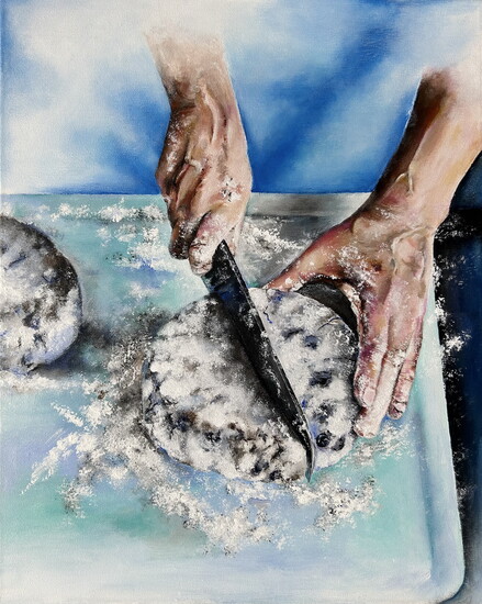 "Blue Berry Scones," acrylic, 16 x 20 in., Searcy High School, Art Educator: Terry Hester