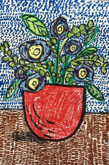 Ethan W., "Blue," paint stick and acrylic, 12 x 18 in., 4th Grade Best in Class, Lakewood Elementary, Art Educator: Jamie Freyaldenhoven