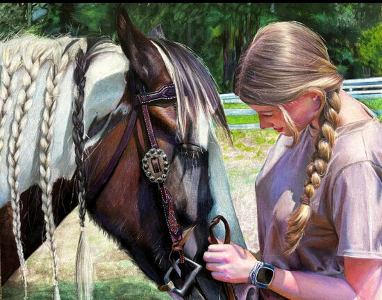 Bitiah Binoj’s artwork “Matching Jewelry,” won a gold medal in the High School division of the Houston Livestock Show and Rodeo